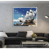 Painting by Numbers Sailing Ship in The Harbor