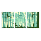 Painting by Numbers Triptych Deer in The forest