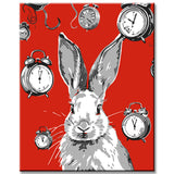 Painting by Numbers White Rabbit with Clocks