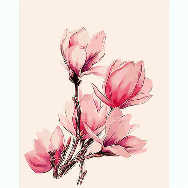 Pictures Painting by Numbers Flower Branch