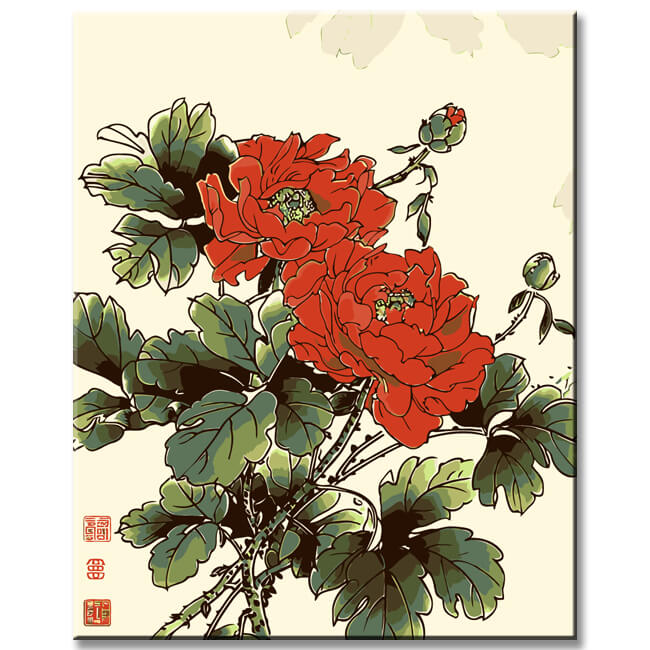 Paint by numbers flowers