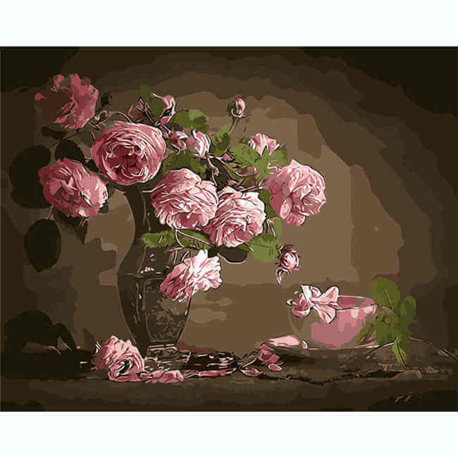 Paint by numbers peonies