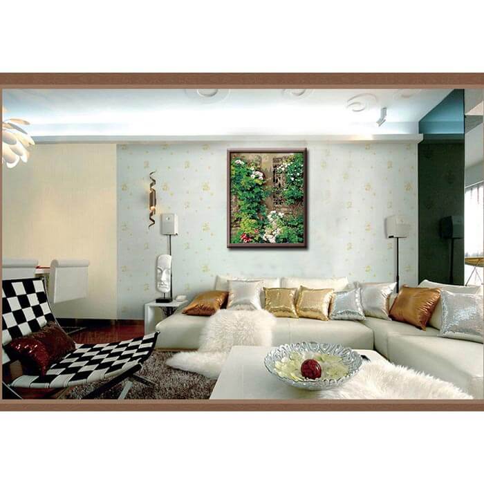 Painting by numbers climbing plant pink red