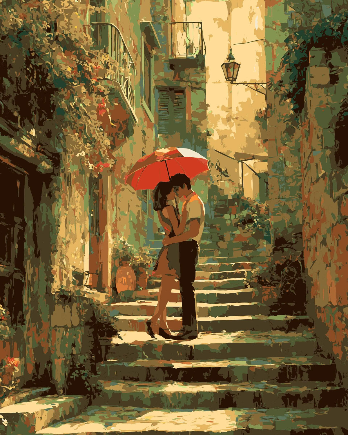 Painting by Numbers Pictures of Lovers on Stairs