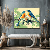 Painting by numbers birds on flower vine