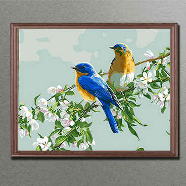 Painting by Numbers Birds on Flower VIne