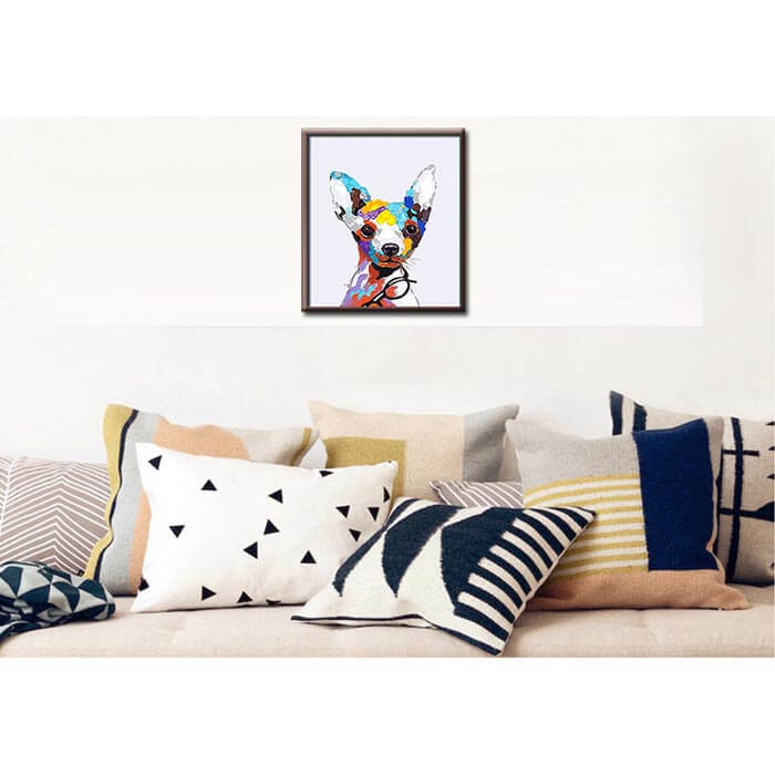 Painting by numbers Chihuahua abstract