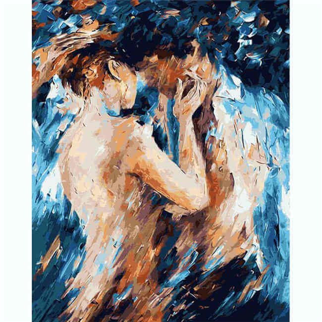Painting by Numbers Couple in Love Abstract