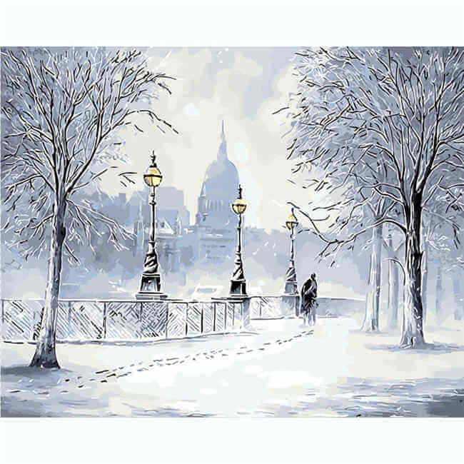 Painting by Numbers City in Winter
