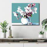 Painting by numbers orchids in vase
