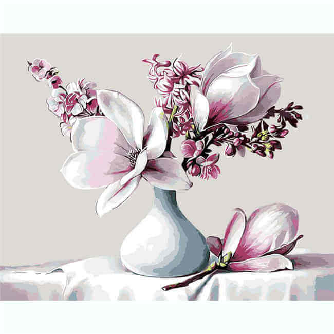 Painting by Numbers Orchids in A Vase