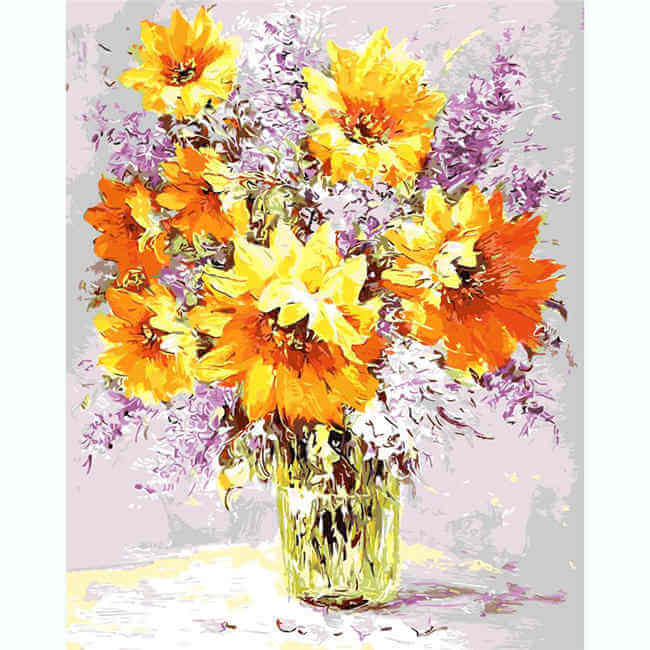 Paint by Numbers Yellow Flowers