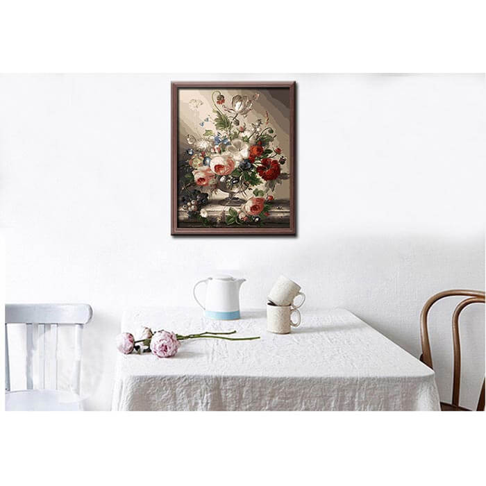 Painting by numbers bouquet of roses