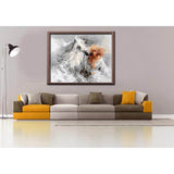 Painting by numbers horse in waves