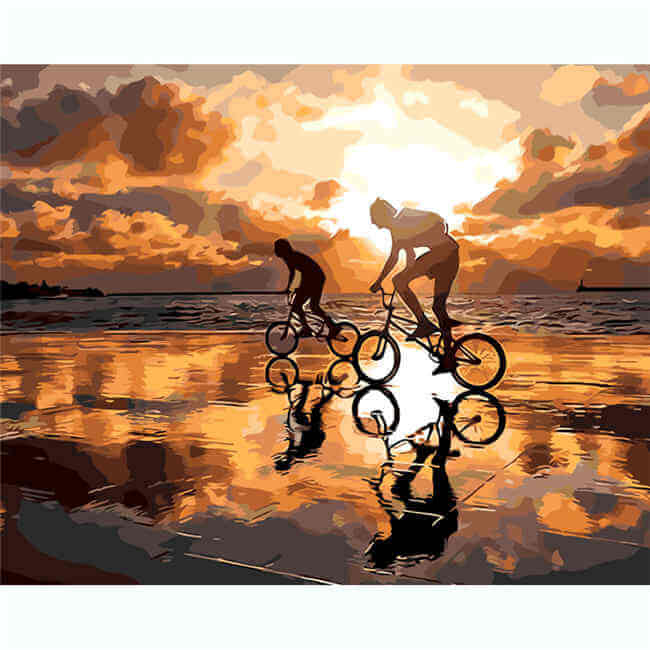 Painting by Numbers Cyclists