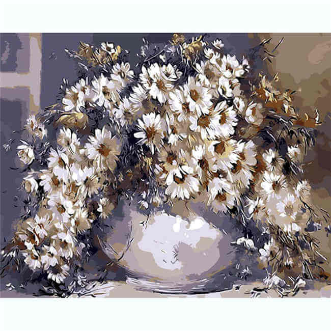 Painting by numbers daisies
