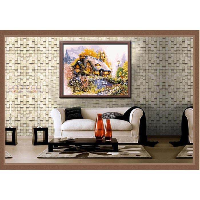 Painting by numbers forest house