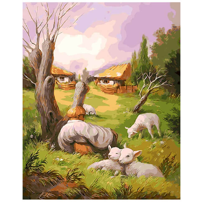 Paint by numbers sheep
