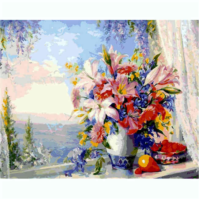 Painting by Numbers Lilies and Hyacinths