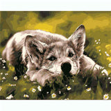 Painting by numbers dog look