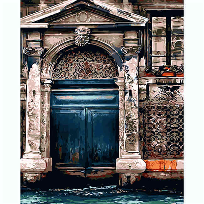 Painting by Numbers Pictures Door with Columns