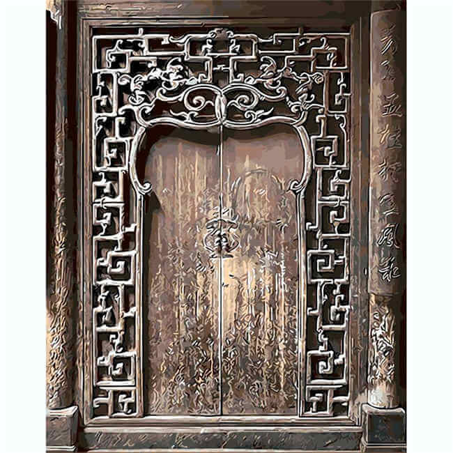 Painting by Numbers Pictures Gate with Blacksmithing