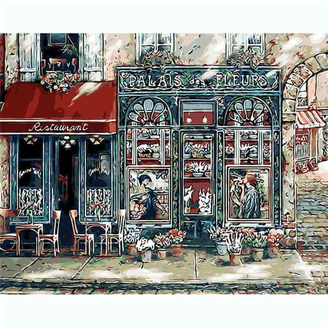 Painting by Numbers Pictures Street Cafe