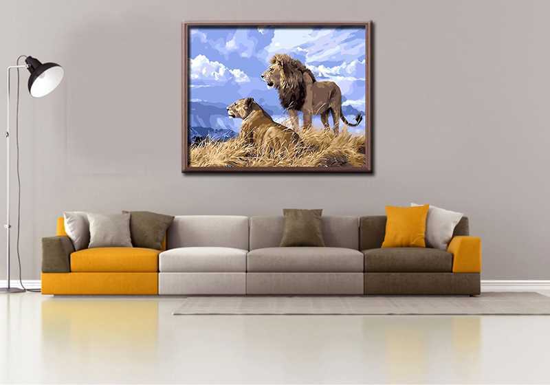 Painting by Numbers Lion Couple