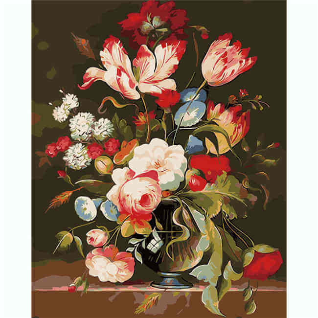 Painting by numbers Colorful bouquet of flowers