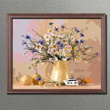 Painting by Numbers Flowers Cornflowers and Daisies