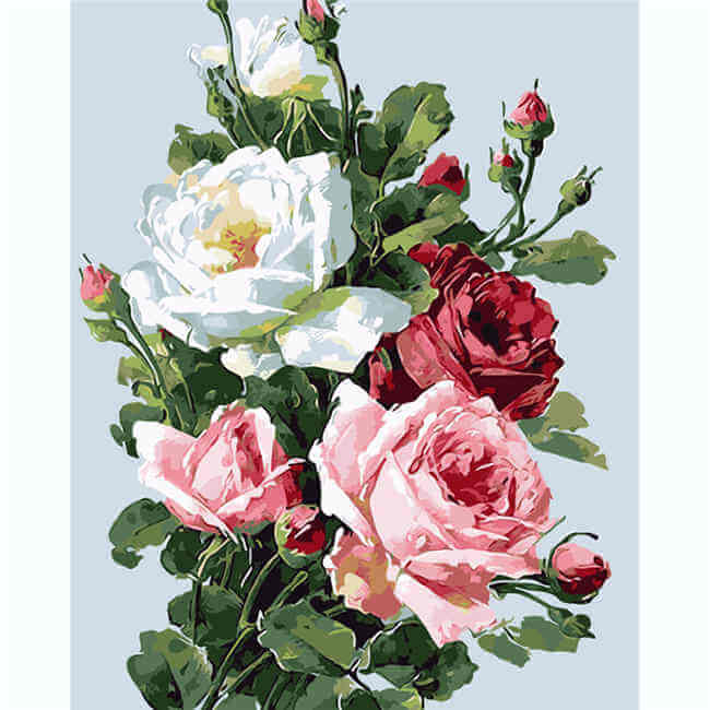 Paint by numbers rose vine