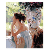 Painting by Numbers Woman in Thought