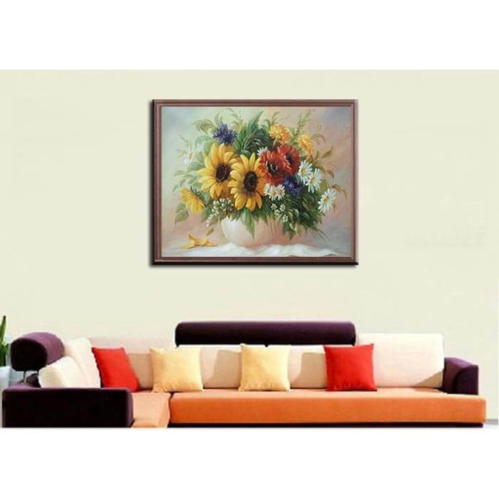 Painting by numbers Colorful bouquet of flowers