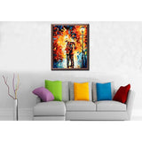 Painting by Numbers People Couple Under Umbrella Abstract