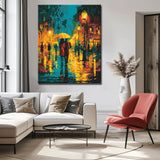 Painting by Numbers People Couple Under Umbrella Abstract