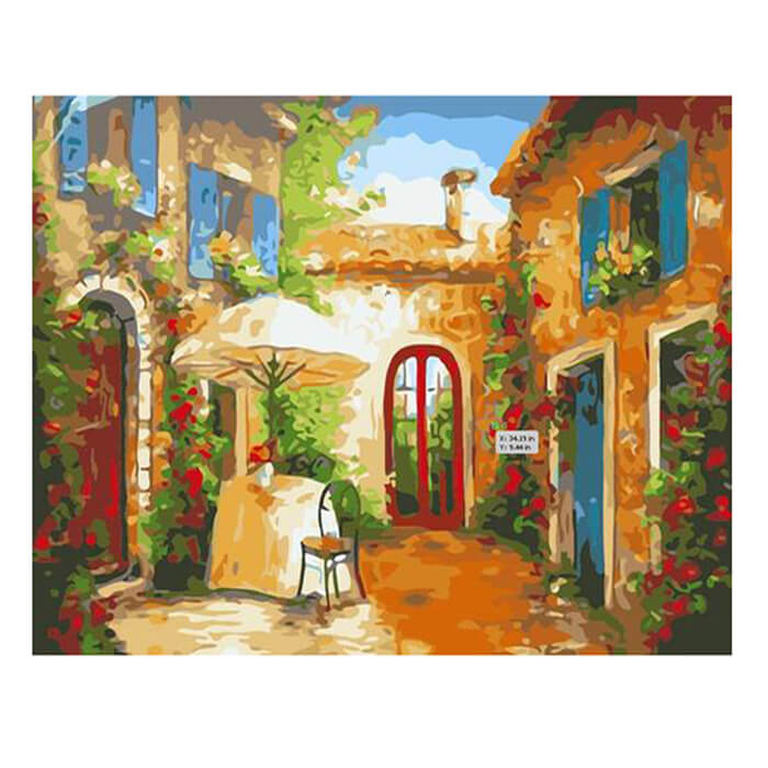 Painting by Numbers Pictures of A Mediterranean Courtyard