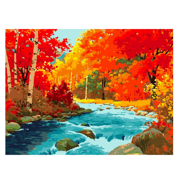 Painting by Numbers Pictures of Torrents in Autumn
