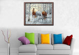 Painting by Numbers Horses by The Pond in Winter