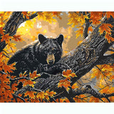Painting by Numbers Brown Animals in The Autumn forest