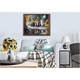 Paint by Numbers Animals Horses in The Water