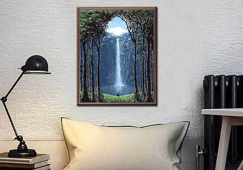 Paint by Numbers Pictures Waterfall in The Mountains