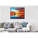 Painting by Numbers Pictures Sailboat in The Sunset