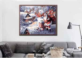 Painting by Numbers Christmas Santa Claus with Presents on The Roof