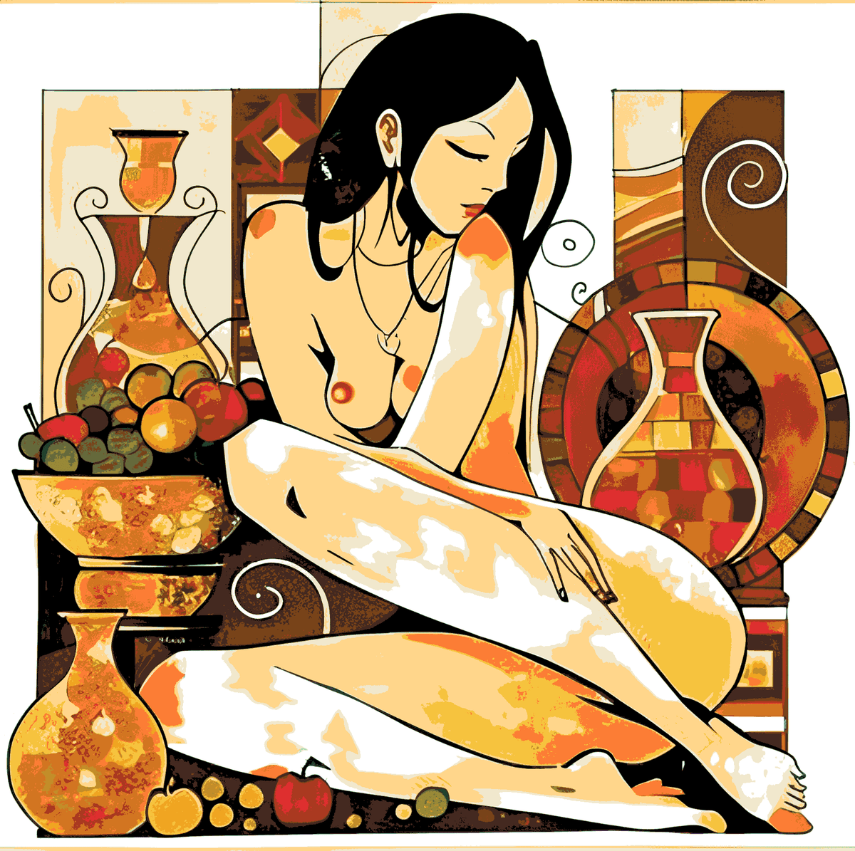 Paint by Numbers Nude Orange