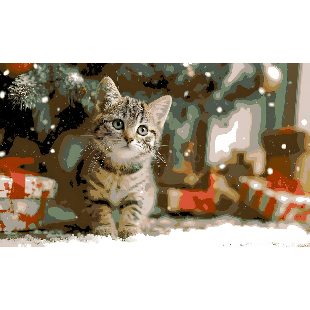 Painting by Numbers Santa Claus Cat