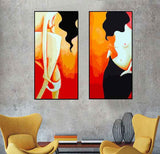 Painting by Numbers Painting Nude Woman Trying on Black Skirt