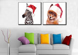 Painting by Numbers Fox with Santa Hat