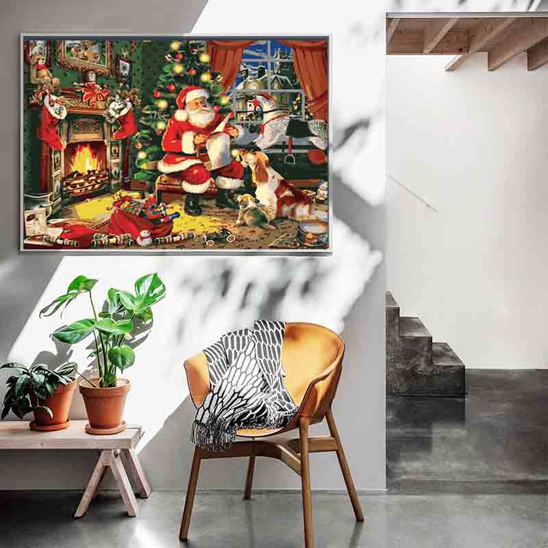 Painting by Numbers Santa Claus by The Fireplace