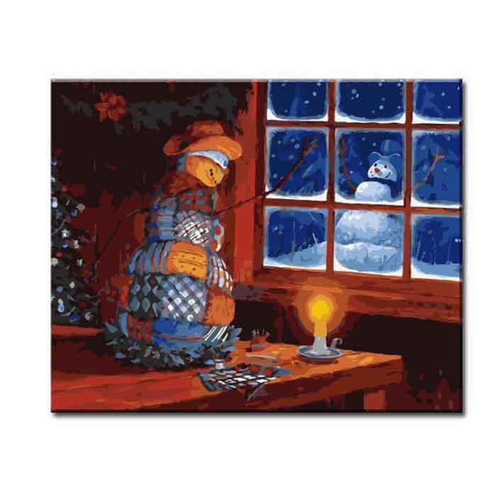 Painting by Numbers Snowman in The Garden