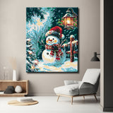 Paint by Numbers Snowman with Lantern